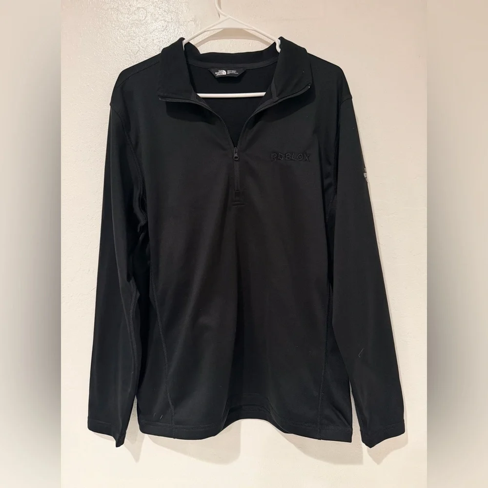 The North Face Long Sleeve Quarter Zip Pullover Top With Roblox Embroidery Logo